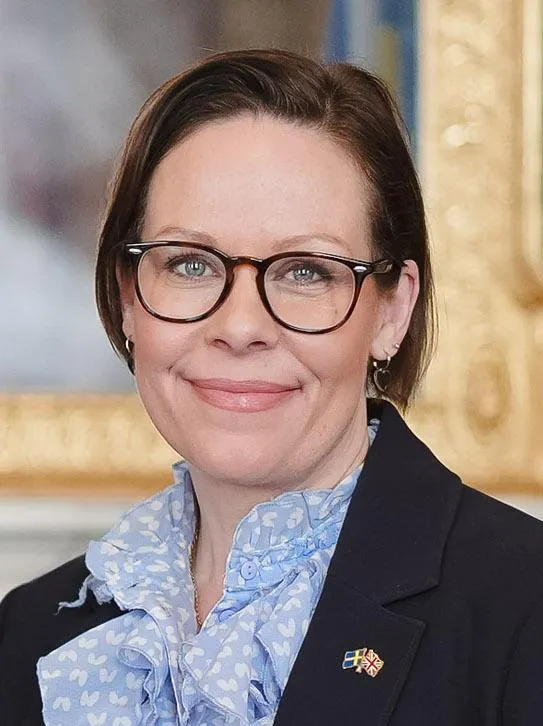 Maria Malmer Stenergård, Zweeds minister van Buitenlandse Zaken, tijdens een ontmoeting in Londen in mei 2025.